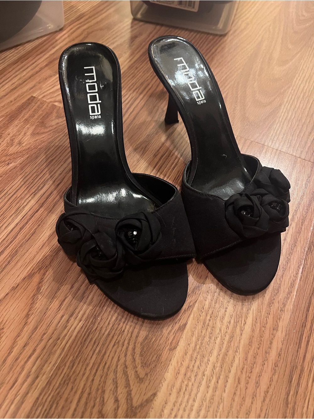 Black Rose Kitten Heels